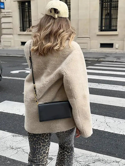 Faux Fur Coat - Oversized - Fluffy - Fake Fur Jacket - Women's Winter Coats and Jackets-Grace Aura