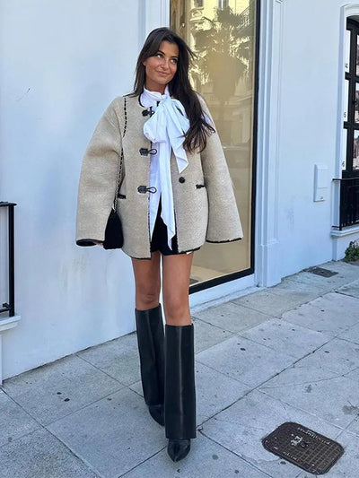 Faux Fur Coat - Oversized - Fluffy - Fake Fur Jacket - Women's Winter Coats and Jackets-Grace Aura