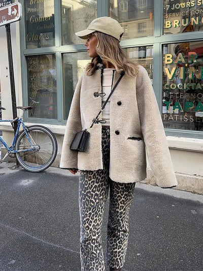 Faux Fur Coat - Oversized - Fluffy - Fake Fur Jacket - Women's Winter Coats and Jackets-Grace Aura
