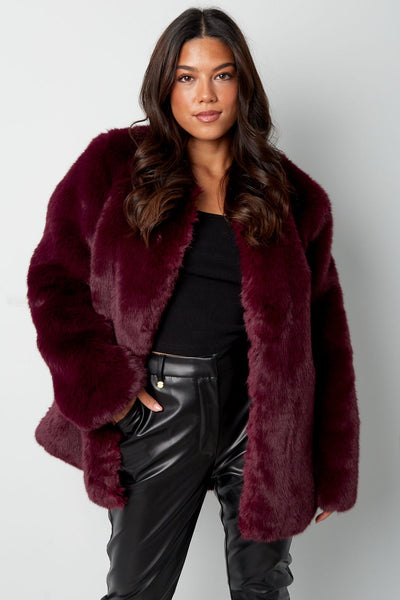 Faux Fur Coat - Women's Fluffy Fake Fur Jacket for Winter-Grace Aura