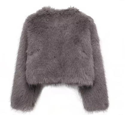 Faux Fur Jacket | Warm | Short | Fake Fur Jacket | Women's Winter Coats and Jackets-Grace Aura