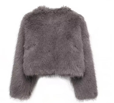 Faux Fur Jacket | Warm | Short | Fake Fur Jacket | Women's Winter Coats and Jackets-Grace Aura
