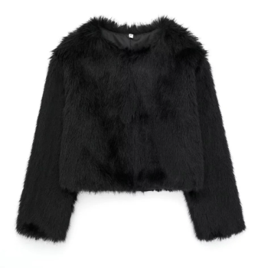 Faux Fur Jacket | Warm | Short | Fake Fur Jacket | Women's Winter Coats and Jackets-Grace Aura