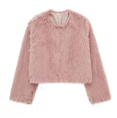Faux Fur Jacket | Warm | Short | Fake Fur Jacket | Women's Winter Coats and Jackets-Grace Aura