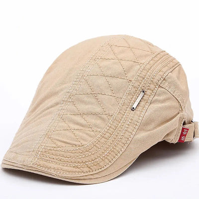Flat Cap - Adjustable - Canvas - British Caps - Mens Flat Hats-Grace Aura