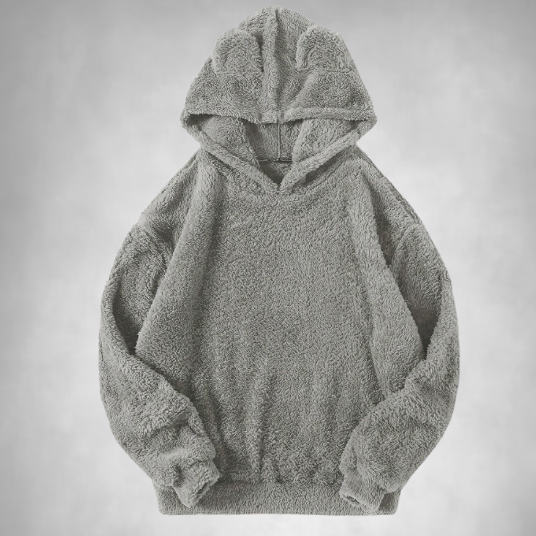 Fleece Hoodie - Bear Ear - Warm - Pullover Hoodie - Women's Hoodie-Grace Aura