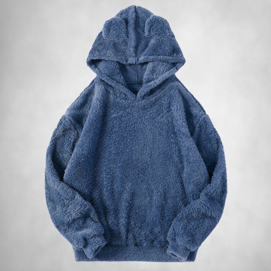 Fleece Hoodie - Bear Ear - Warm - Pullover Hoodie - Women's Hoodie-Grace Aura