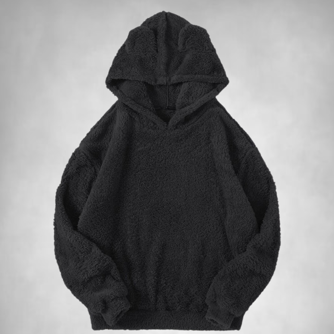 Fleece Hoodie - Bear Ear - Warm - Pullover Hoodie - Women's Hoodie-Grace Aura