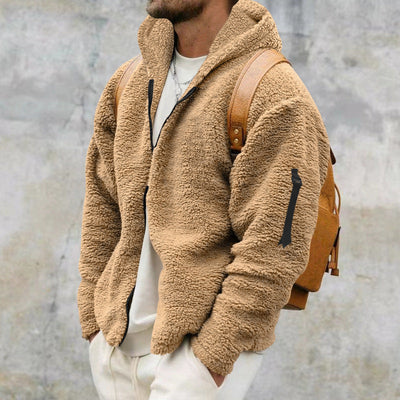Fleece Jacket - Warm - Hooded - Teddy Fleece - Men's Zip Up Fleece-Grace Aura