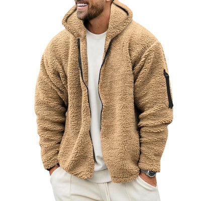 Fleece Jacket - Warm - Hooded - Teddy Fleece - Men's Zip Up Fleece-Grace Aura