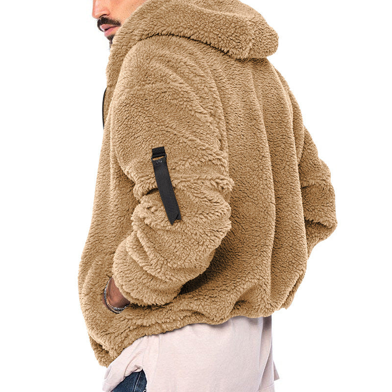 Fleece Jacket - Warm - Hooded - Teddy Fleece - Men's Zip Up Fleece-Grace Aura