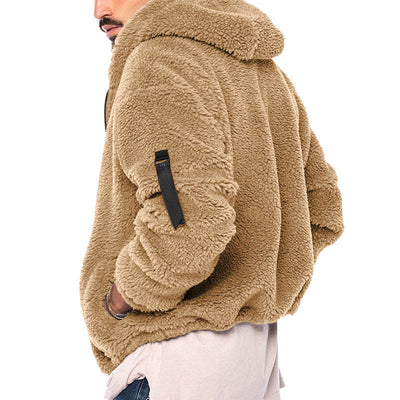 Fleece Jacket - Warm - Hooded - Teddy Fleece - Men's Zip Up Fleece-Grace Aura