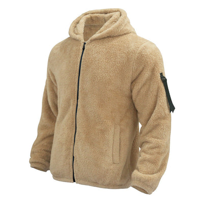 Fleece Jacket - Warm - Hooded - Teddy Fleece - Men's Zip Up Fleece-Grace Aura