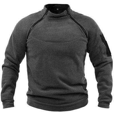 Fleece Jacket - Warm - Pockets - Tactical Fleece - Men's Zip-Up Fleece-Grace Aura
