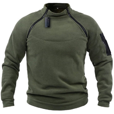 Fleece Jacket - Warm - Pockets - Tactical Fleece - Men's Zip-Up Fleece-Grace Aura