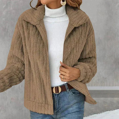 Fleece Jacket - Zip-Up - Warm - Faux Fur Jacket - Women's Jacket-Grace Aura