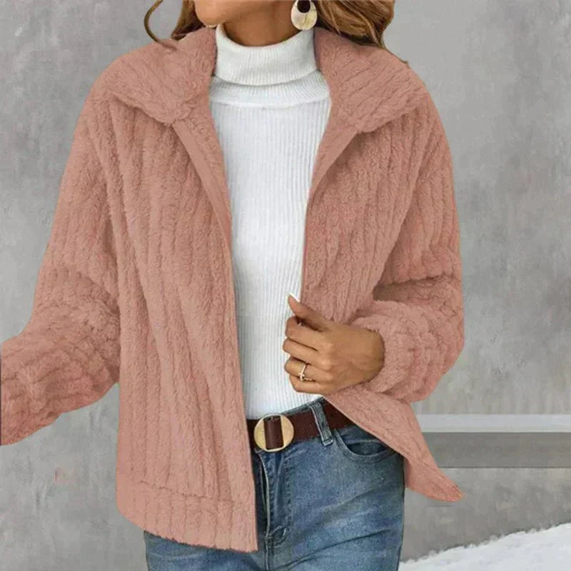 Fleece Jacket - Zip-Up - Warm - Faux Fur Jacket - Women's Jacket-Grace Aura
