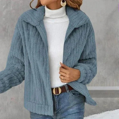 Fleece Jacket - Zip-Up - Warm - Faux Fur Jacket - Women's Jacket-Grace Aura