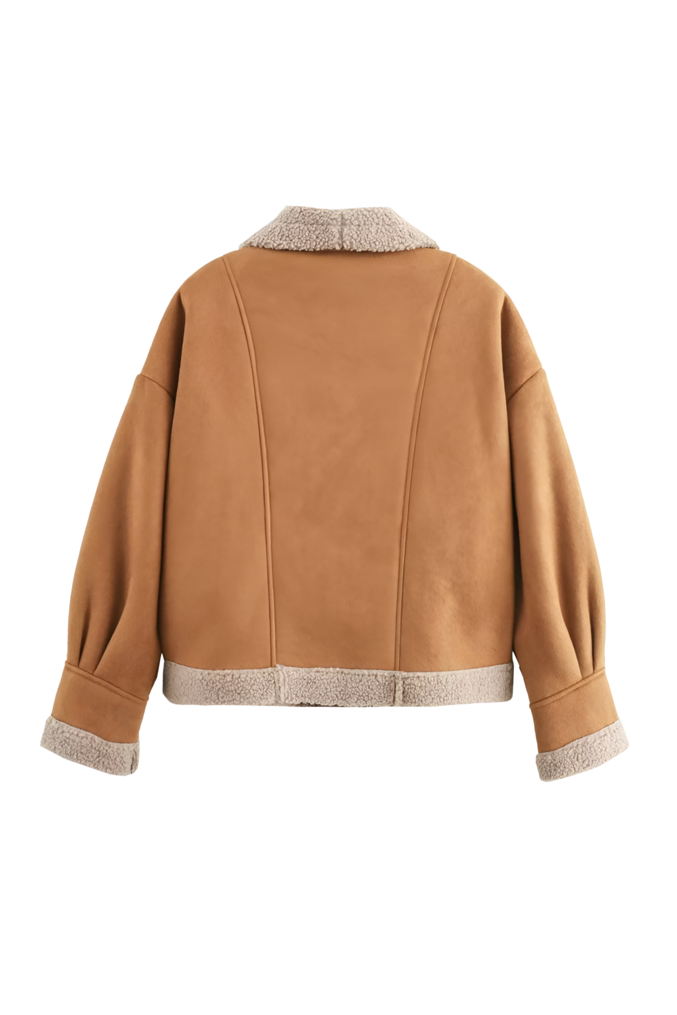 Fleece Lined Jacket - Brown - Teddy Lined - Suede Winter Jacket - Women's Winter Jacket -Grace Aura