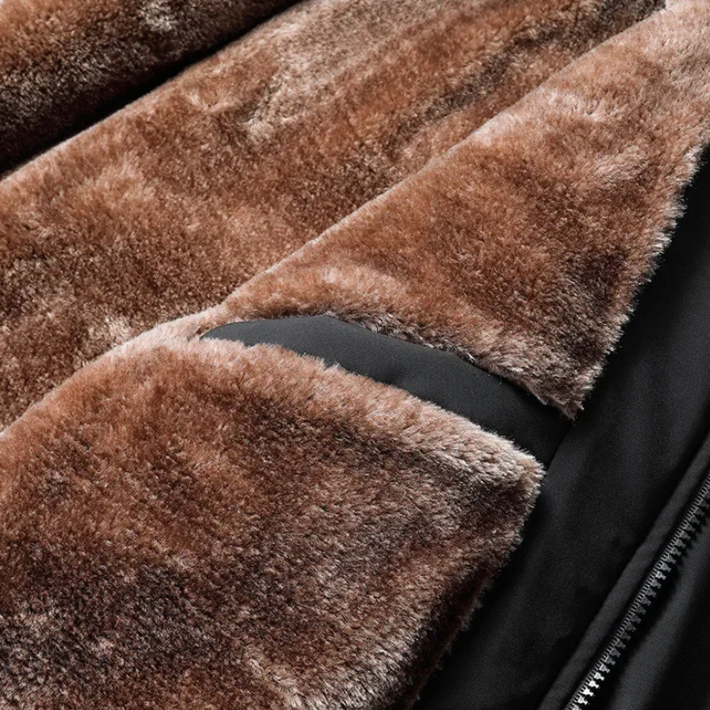 Fleece Lined Jacket - Men's Windproof Zip-Up Autumn and Winter Jacket-Grace Aura