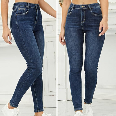 Fleece Lined Jeans - High Waist - Winter - Skinny Jeans - Women's Jeans-Grace Aura