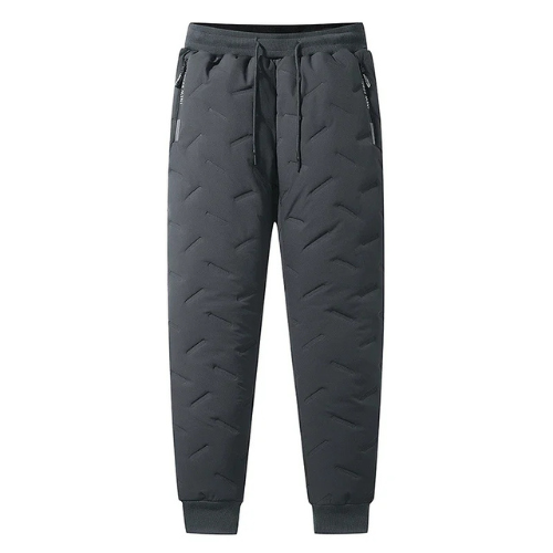 Fleece Lined Pants - Drawstring - Quilted - Winter Pants - Men's Pants-Grace Aura