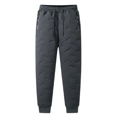 Fleece Lined Pants - Drawstring - Quilted - Winter Pants - Men's Pants-Grace Aura