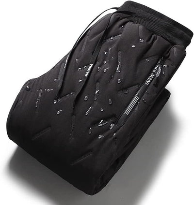 Fleece Lined Pants - Drawstring - Quilted - Winter Pants - Men's Pants-Grace Aura