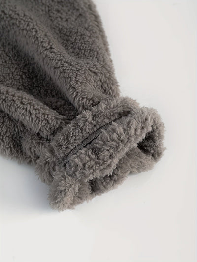 Fleece Loungewear - Comfy Two-Piece Teddy Hoodie and Sweatpants Set-Grace Aura