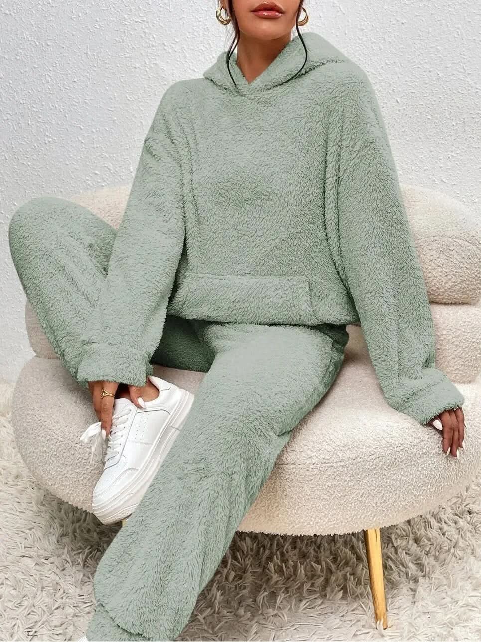 Fleece Loungewear - Women's Two-Piece Hoodie and Joggers Lounge Set-Grace Aura
