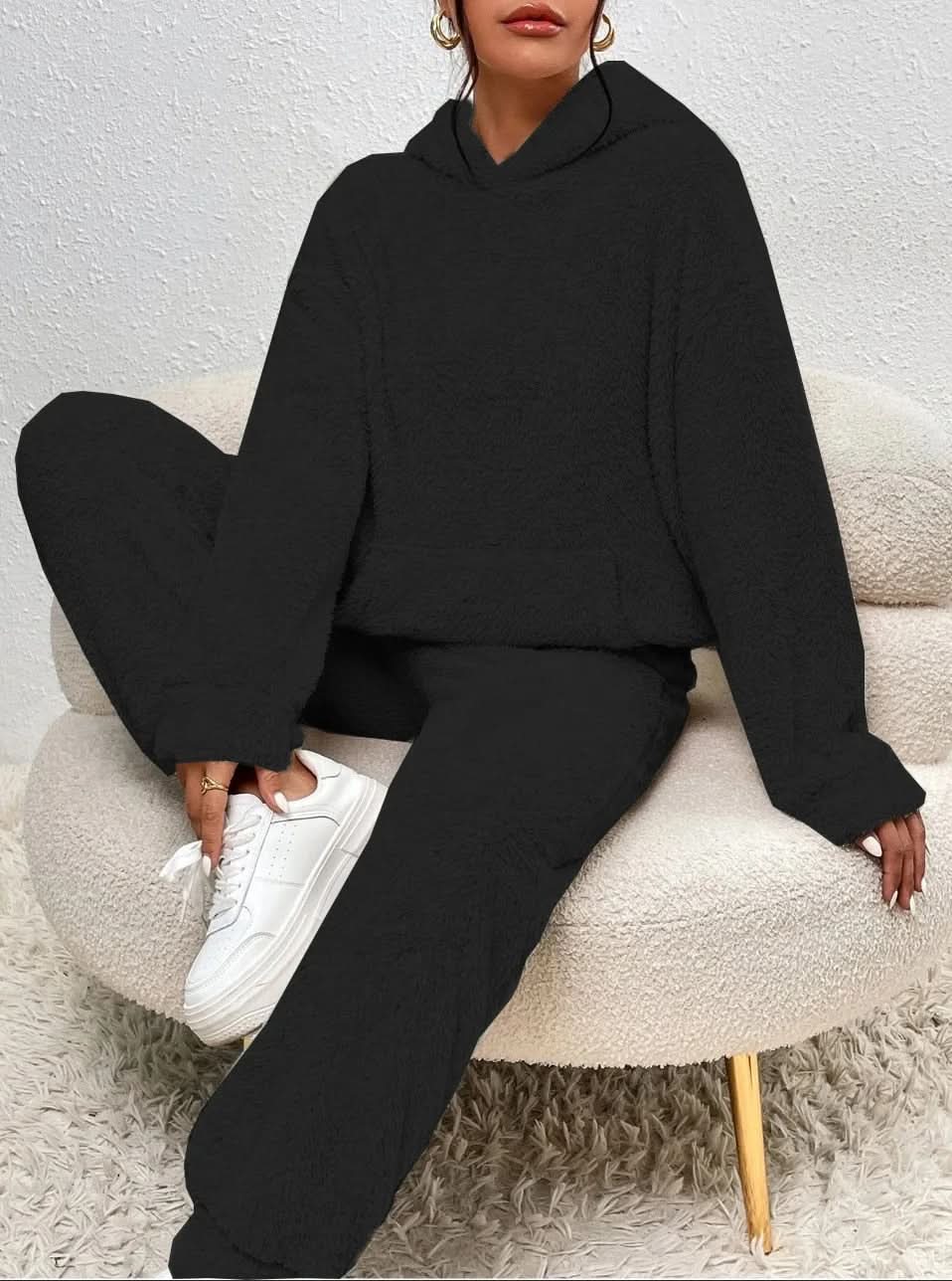 Fleece Loungewear - Women's Two-Piece Hoodie and Joggers Lounge Set-Grace Aura
