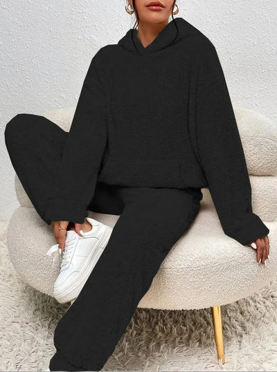 Fleece Loungewear - Women's Two-Piece Hoodie and Joggers Lounge Set-Grace Aura