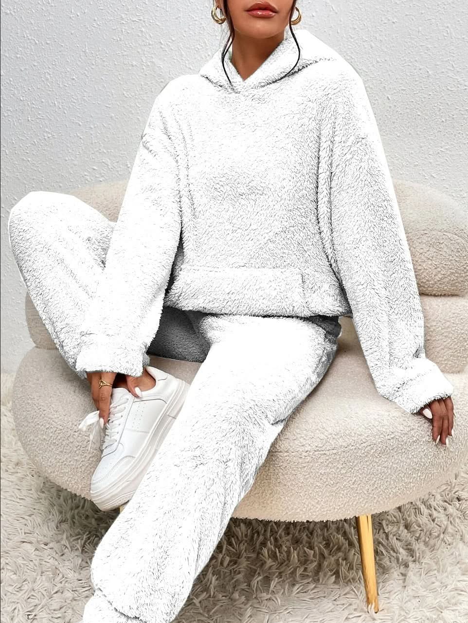 Fleece Loungewear - Women's Two-Piece Hoodie and Joggers Lounge Set-Grace Aura