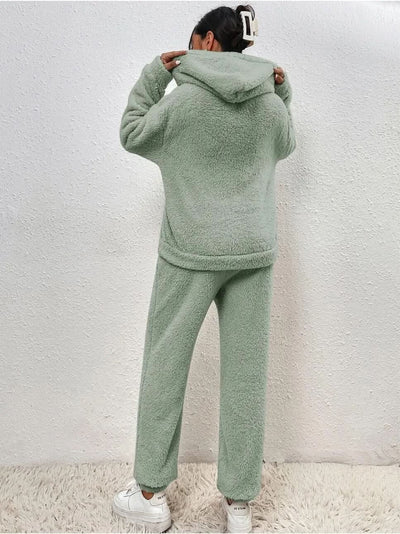 Fleece Loungewear - Women's Two-Piece Hoodie and Joggers Lounge Set-Grace Aura