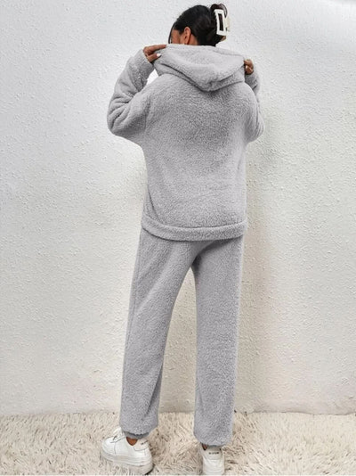 Fleece Loungewear - Women's Two-Piece Hoodie and Joggers Lounge Set-Grace Aura