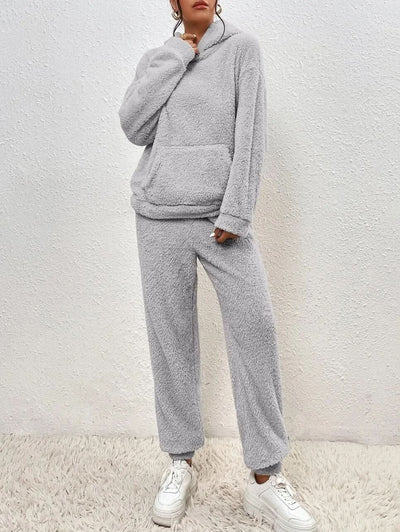 Fleece Loungewear - Women's Two-Piece Hoodie and Joggers Lounge Set-Grace Aura