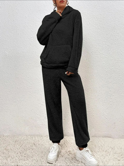 Fleece Loungewear - Women's Two-Piece Hoodie and Joggers Lounge Set-Grace Aura