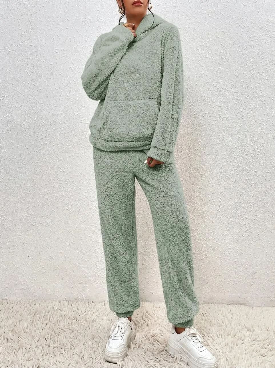 Fleece Loungewear - Women's Two-Piece Hoodie and Joggers Lounge Set-Grace Aura