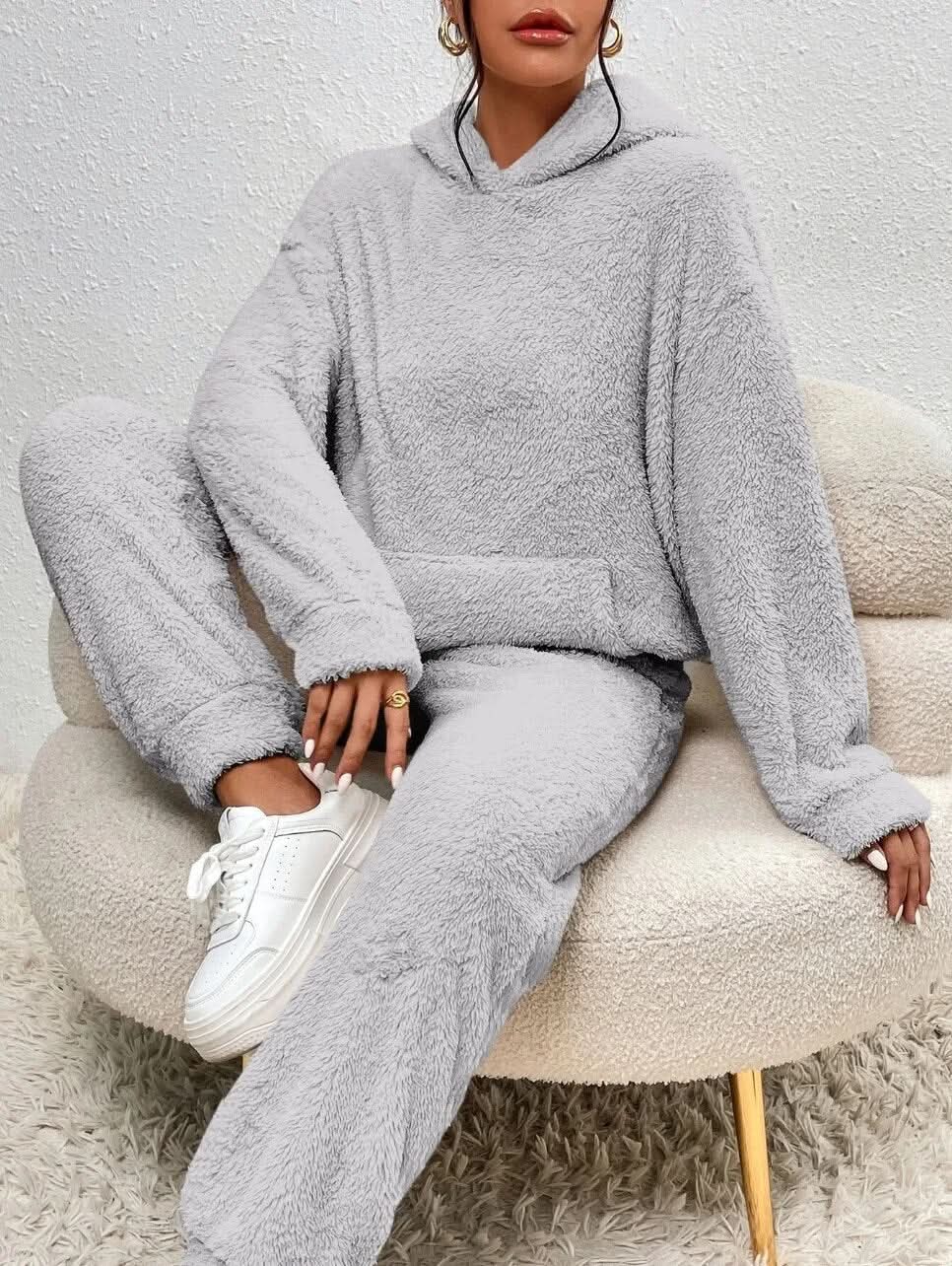 Fleece Loungewear - Women's Two-Piece Hoodie and Joggers Lounge Set-Grace Aura