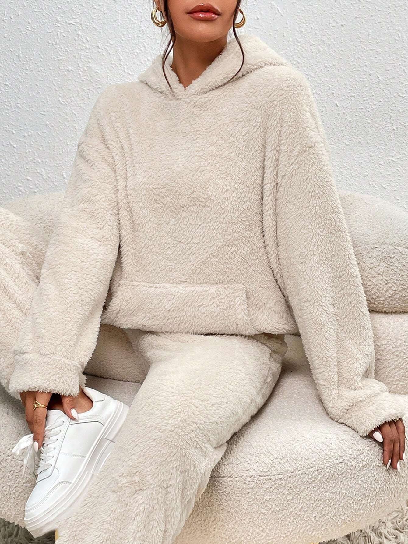 Fleece Loungewear - Women's Two-Piece Hoodie and Joggers Lounge Set-Grace Aura