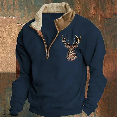 Fleece Pullover - Men's Warm Half Zip Fleece Sweater for Winter-Grace Aura
