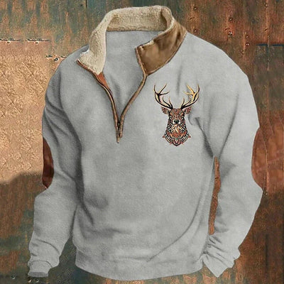 Fleece Pullover - Men's Warm Half Zip Fleece Sweater for Winter-Grace Aura
