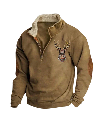 Fleece Pullover - Men's Warm Half Zip Fleece Sweater for Winter-Grace Aura