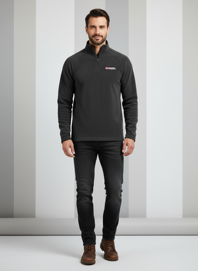 Fleece Pullover - Men's Warm Quarter-Zip Fleece Sweatshirt-Grace Aura