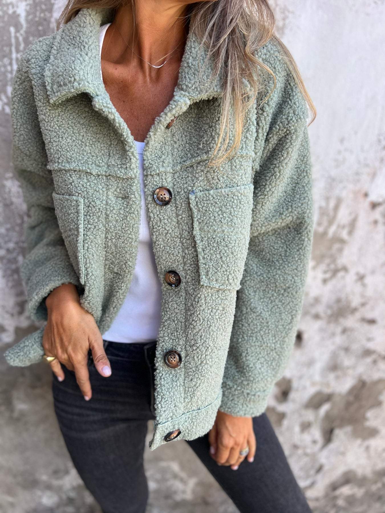 Fleece Teddy Jacket | Short | Oversized | Teddy Coat | Women's Jacket-Grace Aura