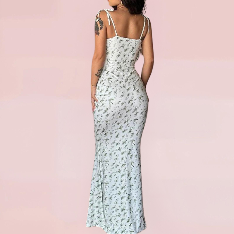 Floral Swing Maxi Dress-Grace Aura