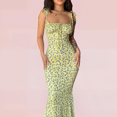 Floral Swing Maxi Dress-Grace Aura