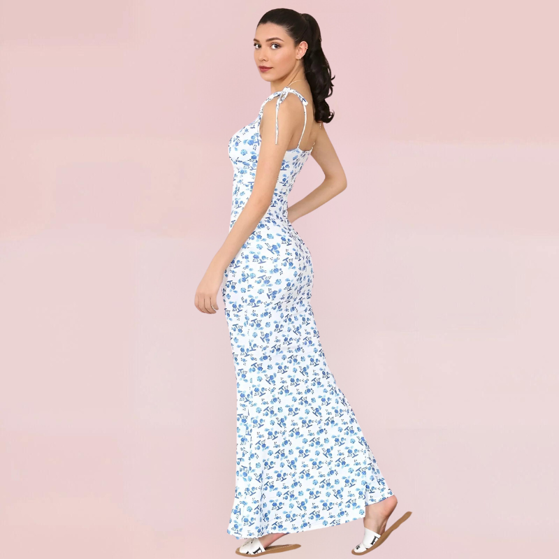 Floral Swing Maxi Dress-Grace Aura