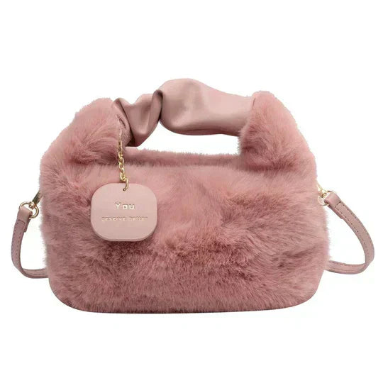 Fur Bag | Small | Long Strap | Fluffy Bag | Faux Fur Handbag-Grace Aura