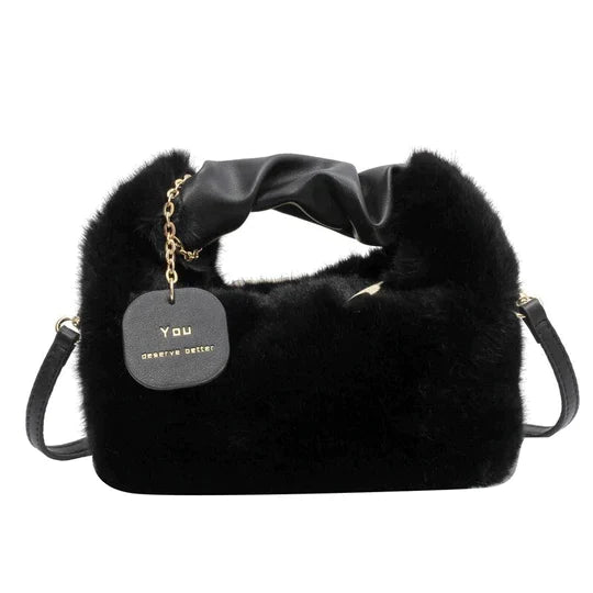 Fur Bag | Small | Long Strap | Fluffy Bag | Faux Fur Handbag-Grace Aura
